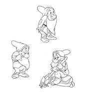coloriage blanche neige nain timide